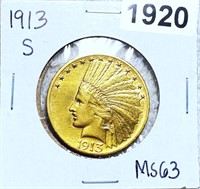 1913-S $10 Gold Eagle CHOICE BU