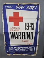 Authentic 1943 Red Cross War Fund Poster