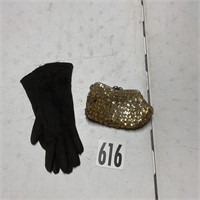 Vintage Gloves and Jewelry Bag