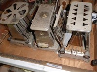 3 antique toasters