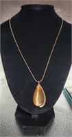 CATS EYE, SILVER PENDANT COPPER CHAIN