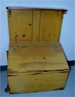 Vtg Wood Storage Box 35"t x 26"w x 17"d