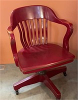 3 x Vintage Bankers Chairs - Red