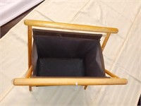 Wood folding magazine holder