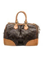 Louis Vuitton Brown Leather Trim Top Handle Bag