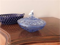 blue bowl with lid