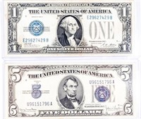 Coin Old Silver Certificates,1928A+1934D,EF-Gem