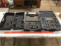 3 empty tool boxes / trays