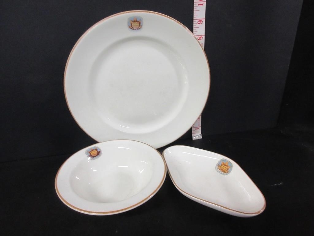3 PIECES CANADIAN NATIONAL SYSTEMS RR DISHES