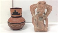 Terra Cotta Tribal Vase & Statue