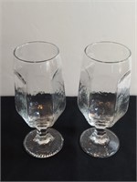 2pc Vintage Stemmed Jelly Pub Glasses