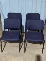 4 Metal Upholstered Chairs
