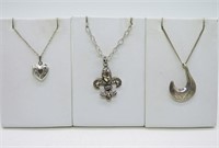 3 Beautiful Sterling Necklaces