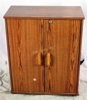 Faux Oak Wood Assembled Locking Media Cabinet