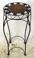 Green Wrought Iron Round Plant 27" Stand