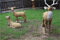 CONCRETE DEER FAMILY-YARD ART-ASIS