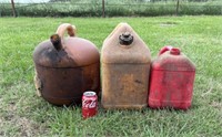 3 Assorted Plastic Ga s /Diesel Cans