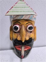 Vintage handmade wood mask
