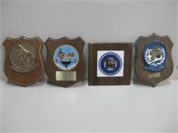 Four Vintage Naval Wall Plaques 9"x11" Approximate