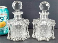 Bouteilles parfum élégantes verre taillé 1950-60's