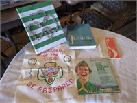 Vintage Girl Scout art, embroidery, handbook,
