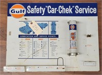 "Gulf Safety Car-Chek" Single-Sided Metal Sign