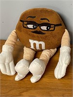 2013 M&M's Brown Plush Girl with Glasses