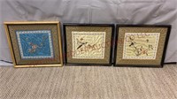 Framed Chinese Silk Embroidered Bird Panels - 3
