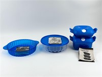 New Tupperware Blue Cake Jello Molds & Containers