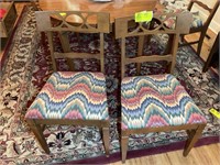 MATCHING PAIR OF FLAME PATTERN FABRIC FINE DINING