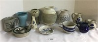 12 pcs. Art Pottery Vases, Pitchers & Bowls