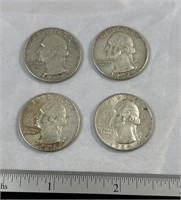1961-1964 silver quarters