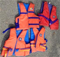 Four Gently Used Life Jackets Buoy-O-Boy &