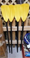 3 pair of plastic boat / kayak oars, adjustable