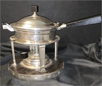 Vintage Stainless & Porcelain Chafing Dish
