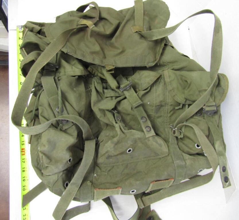 Vintage Army Metal Frame Backpack