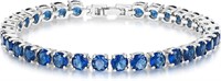 Beautiful 16.00ct Blue Sapphire Tennis Bracelet