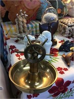 Brass ship wheel trinket dish