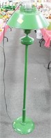 VINTAGE GREEN METAL FLOOR LAMP WITH METAL SHADE