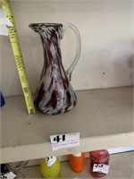 Red and White Swirl Pitcher