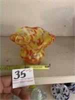 Yellow and Orange Blown Vase