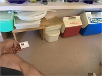Coolers, Step Stool and Tupperware