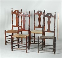 Four CT Heart/Crown Cherry Side Chairs