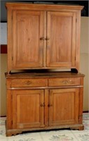 American Country Chippendale Poplar Wall Cupboard