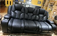 LEATHER SOFA 88" L - POWER DUAL RECLINING SOFA