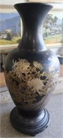 Large antique Chinese gilded lacquer floor vase