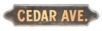 "Cedar Avenue" Hand Painted Wooden Trade Sign