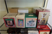 Christmas Village and decor shelf lot