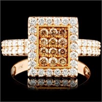 14K Gold 0.98ctw Fancy Color Diamond Ring