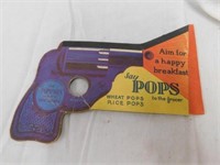 Pops advertising paper "pop" gun, breakfast